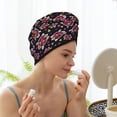 thumbnail image 3 of Yiaed Ladybug Print Hair Cap with Button,Coral Fleece Hair Towel Wrap for Women Wet Hair,Quick Dry Turban for Wet Hair Long Thick Hair, 3 of 5