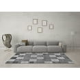 thumbnail image 3 of Ahgly Company Indoor Square Checkered Gray Modern Area Rugs, 7' Square, 3 of 4