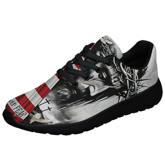 Jesus ChriStFaith Over Fear God Jesus Shoes Sneakers Black Size 3.5