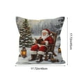 thumbnail image 3 of Christmas Pillow Cover 18x18in – Holiday Linen Throw Pillow Case for Sofa, Bed, Home Décor, Washable Polyester Cushion Cover, Festive Gift, 3 of 5