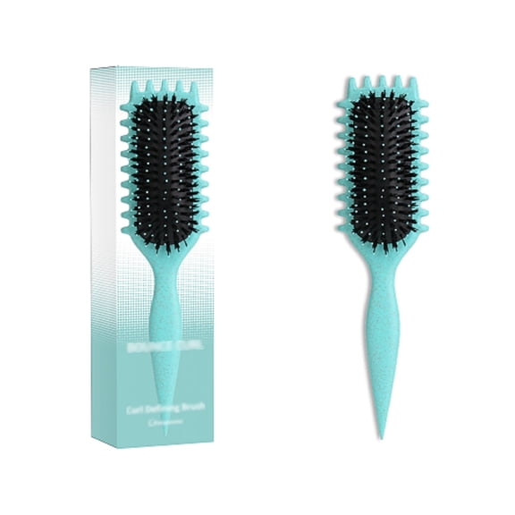 Xiangwenlan Green 1 piece Curl Defining Brush and Curly Hair Brush, Shaping and Defining Brushes for women and men, Fitting all hair style.