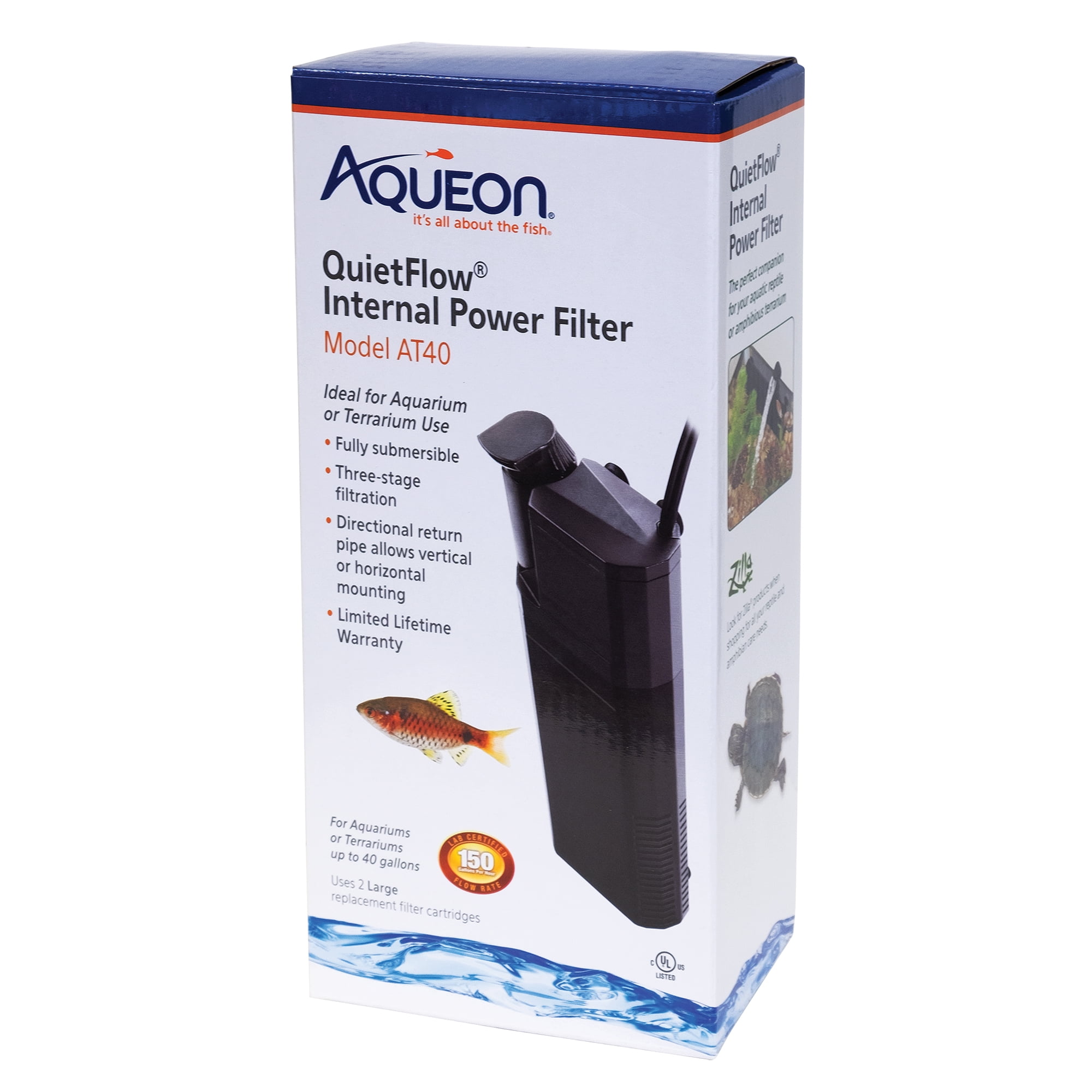 Aqueon Submersible Internal Aquarium Filter, AT40 Gallons Aqueon Submersible Internal Aquarium Filter, AT40 Gallons