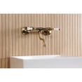 thumbnail image 3 of Kingston Brass KS2113PL Kingston Double-Handle 2-Hole Wall Mount Bathroom Faucet in Antique Brass, 3 of 8