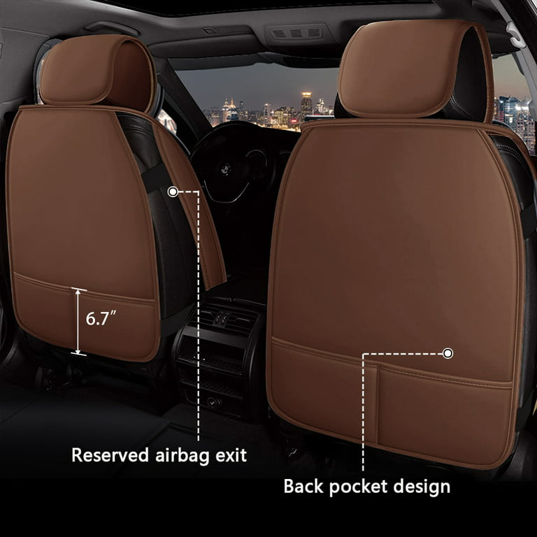 OTOEZ Leather Car Seat Covers Full Set Front and Rear Bench Backrest Seat  Cover Set Universal Fit for Sedan SUV Truck
