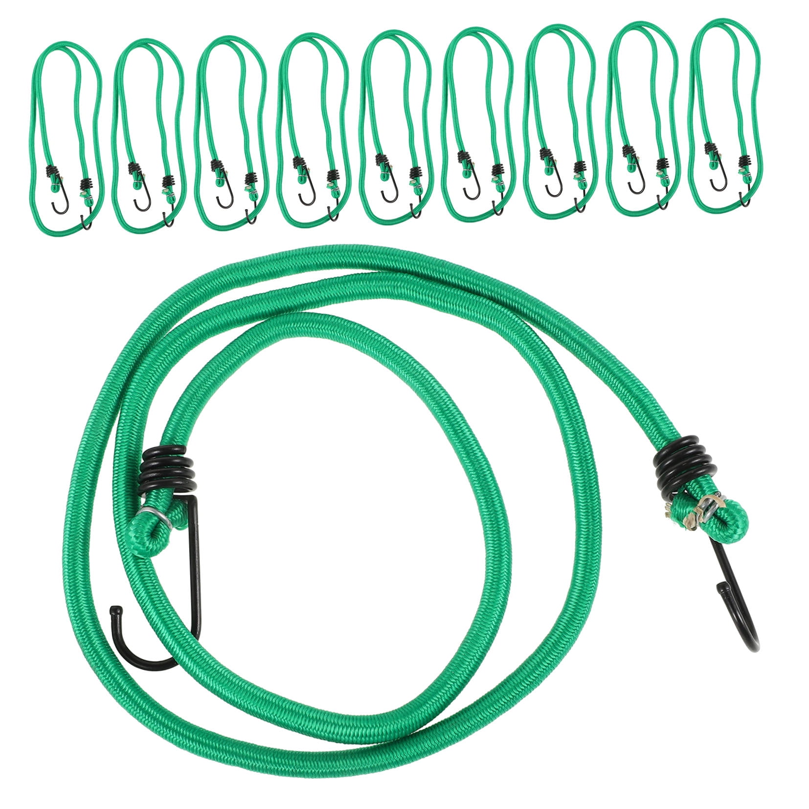 GAXIRE 10Pcs Bungee Cords for Outdoor Camping Ropes with Hook and Iron Material for Travelers