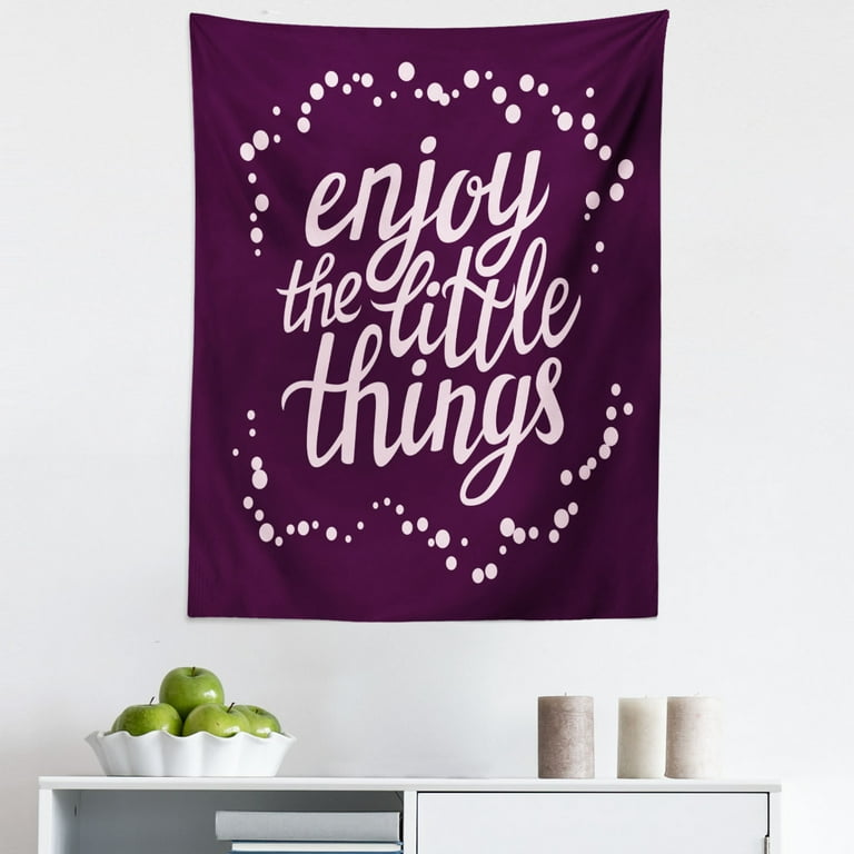 Saying Tapestry Words of Wisdom with Dots Hand Drawn Motivation Boost Fabric Wall Hanging Decor for Bedroom Living Room Dorm 5 Sizes Pale Mauve and Purple by Ambesonne Walmart