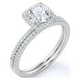 thumbnail image 3 of JeenMata 1 Carat Round cut Moissanite Engagement Ring Set in 18k White Gold Over Silver, 3 of 7