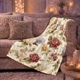 thumbnail image 6 of Vintage Botanical Floral Illustration Cream, Cozy Botanical Garden Scene, Warm Flannel Blanket for Sunroom and Reading Nook, Garden Lovers Housewarming Gift, Botanical Home Decor, 6 of 9