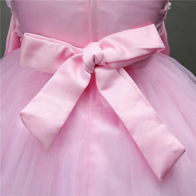 Girl Dresses Ruffle Lace Wedding Flower Girl Dress (Hot Pink 18-24 Months)  - Walmart.com
