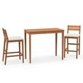 thumbnail image 1 of Gymax 3 Piece Outdoor Bar Set Patio Eucalyptus Wood Bar Height Table & Barstools, 1 of 9