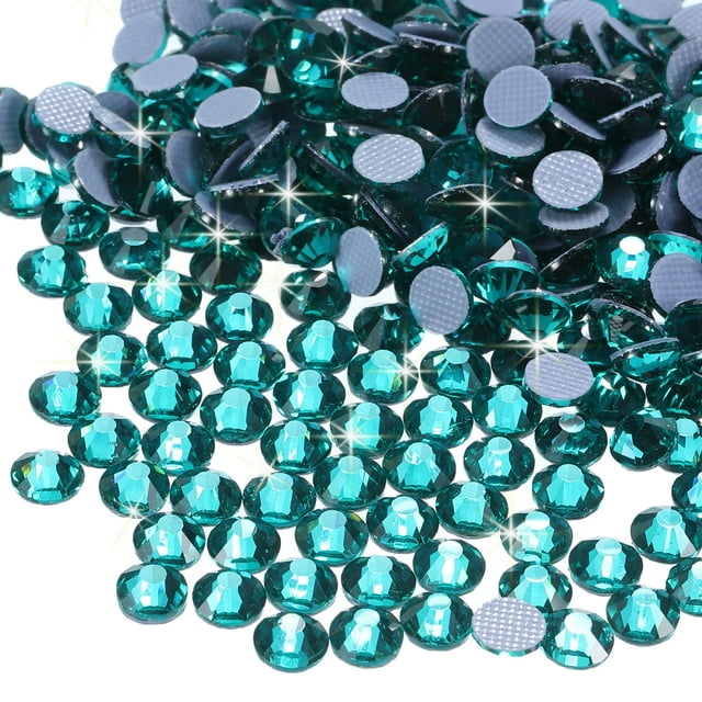 Uxcell Hotfix Rhinestones Flatback Crystal Glass Gems for Craft Clothes DIY Decoration Blue Zircon 4.8mm