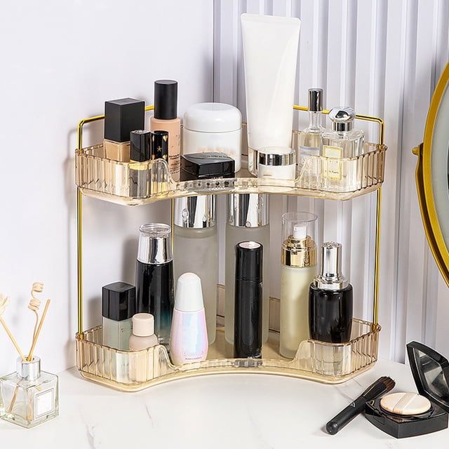 Organizador de perfumes y maquillaje, estante de almacenamiento esquinero de Metal a prueba de humedad para mesa del hogar