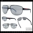 thumbnail image 2 of Mens Luxurious Euro Gentlemanly Rectangle Agent Metal Rim Sunglasses Black - Silver Mirror, 2 of 8