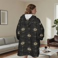 thumbnail image 5 of Eye and Star Gothic Pattern Oversized Sherpa Fleece Wearable Blanket Hoodie, Double-Sided Warm Fuzzy Pullover with Super Pockets for Women & Men, 5 of 6