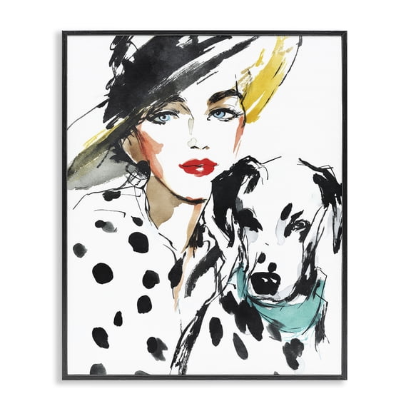 Stupell Industries Traditional Trendy Dalmatian Muse Black Framed Giclee Art, 11 x 14, by Svetlana Aleynikova