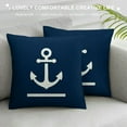 thumbnail image 3 of YANMS Anchor Throw Pillow Covers Dark Sea Ship Blue and White Stripes Square Pillowcases for Home Decor Sofa Car Bedroom Pillow case, 3 of 5