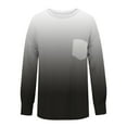 thumbnail image 6 of DeHolifer Womens Sweatshirt Strip Print Gradient Color Crewneck Long Sleeve Loose Pullover with Pocket Black XL, 6 of 7