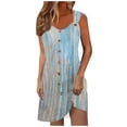 thumbnail image 1 of Ovzne Robes d'Été pour Femmes Robe de Vacances Printemps et Été pour Femmes Bouton Col en V Robe à Bretelles Robe d'Été Imprimée Liquidation, 1 of 6