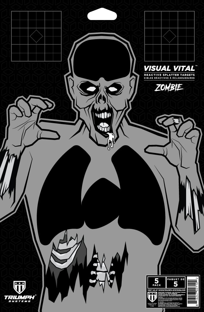 Visual Vital Zombie Splatter Target | 10-Pack | 14.5” x 9.5” | Rifle Target