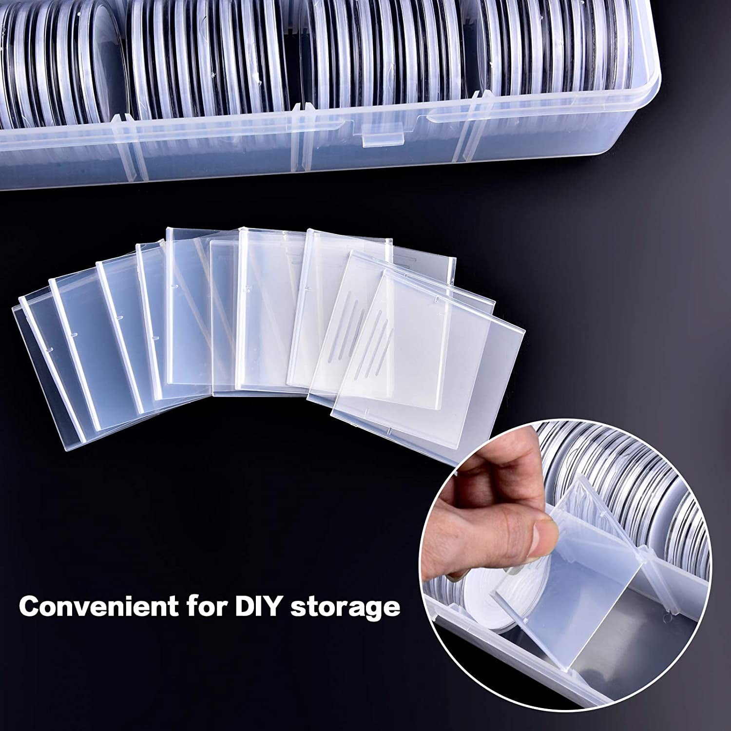 Fullcase 168 Pieces 46mm Coin Capsules with Foam Gasket and Plastic Storage Organizer Box, 6 Sizes (20/25/27/30/38/46mm) Coins Collector Case Holder for Coin Collection Supplies