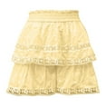 thumbnail image 4 of HJYCHN Elegant High Waist Tiered Lace Skirt Elastic Waist and Comfortable Fit Ideal for Daily Wear and Special Events Yellow M, 4 of 5