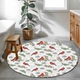 thumbnail image 3 of Small Round Rug 3Ft Washable Non-Slip, Cardinal Bird Circle Area Rugs for Living Room Bedroom, Berry Holly Branches Winter Plants Indoor Floor Mats Carpet Runner for Home Decor, 3 of 8