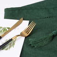 thumbnail image 3 of Dark Green Linen Table Runner 32 x 220 cm, High Quality Table Runner, Plain Table Runner, Modern, Easy Care for Dining Table, Coffee Table, Restaurant, Decoration, 3 of 5
