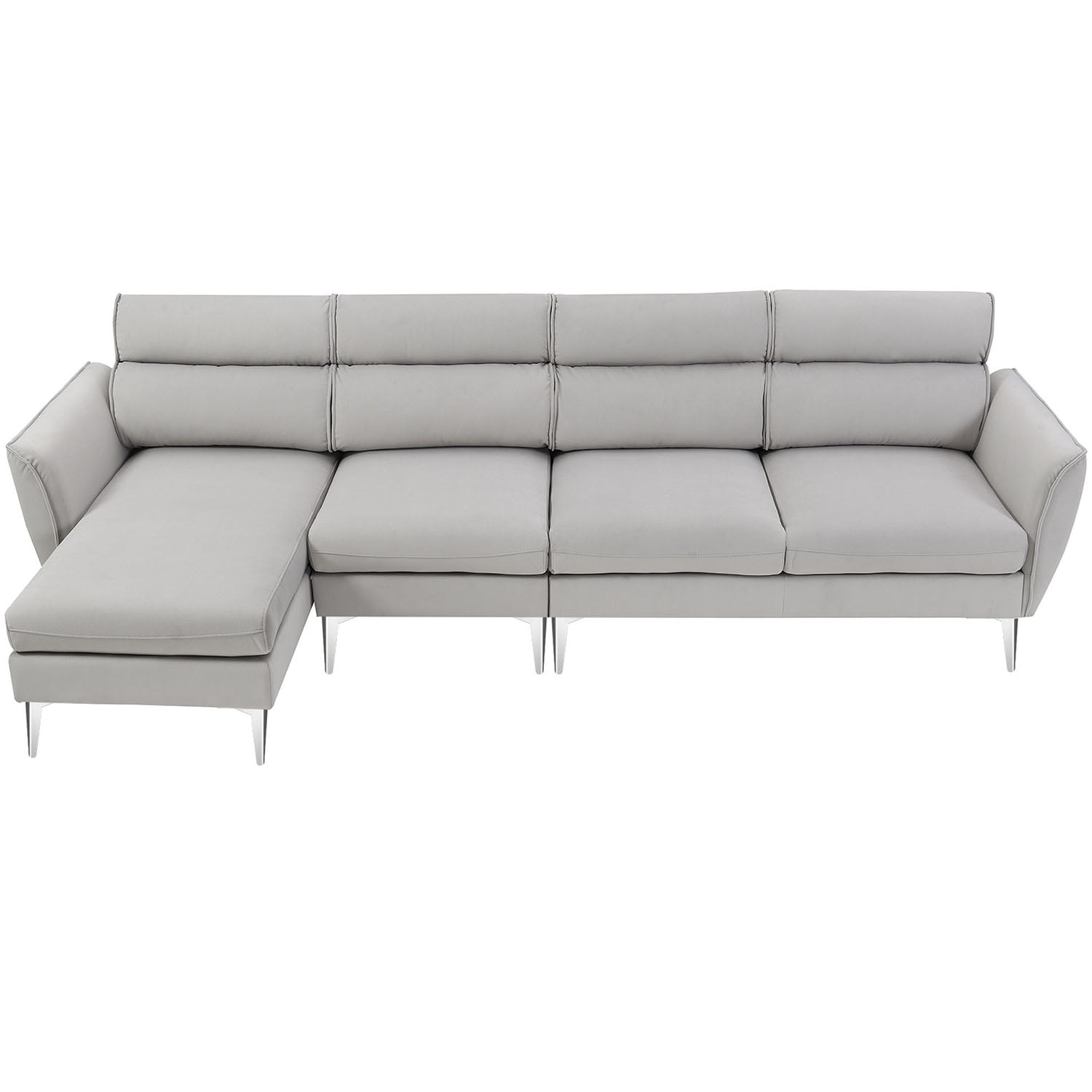 Kadyn 111 " Convertible Sectional Sofa Couch, Flannel L Shape Furniture Couch with Chaise Left/Right Handed Chaise, Modern Fabric Sofa for Apartment, Gray Kadyn 111 " Convertible Sectional Sofa Couch, Flannel L Shape Furniture Couch with Chaise Left/Right Handed Chaise, Modern Fabric Sofa for Apartment, Gray