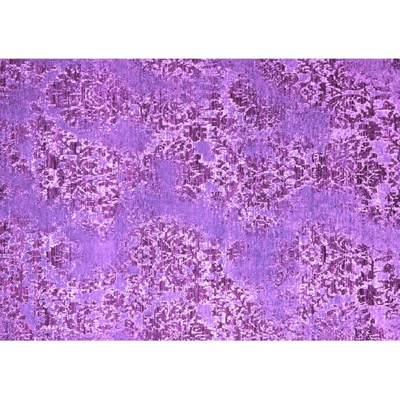 Ahgly Company Indoor Rectangle Abstract Purple Modern Area Rugs, 2' x 5'