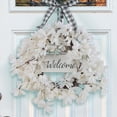 thumbnail image 5 of Tyeign Buffalo Plaid & White Dogwood Wreath, 16" Faux Floral Spring Door Hanger with Welcome Sign, Farmhouse Front Porch Wall Window Décor, Year-Round Indoor Outdoor Gift, 1*Wreath, 5 of 6