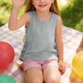 thumbnail image 5 of Tisuna Little Girls Summer T-Shirts Solid Color Sleeveless Crew Neck Tops Comfortable Lightweight Toddler Youth Kids Casual Dailywear Grey Size 9-10 Years, 5 of 6