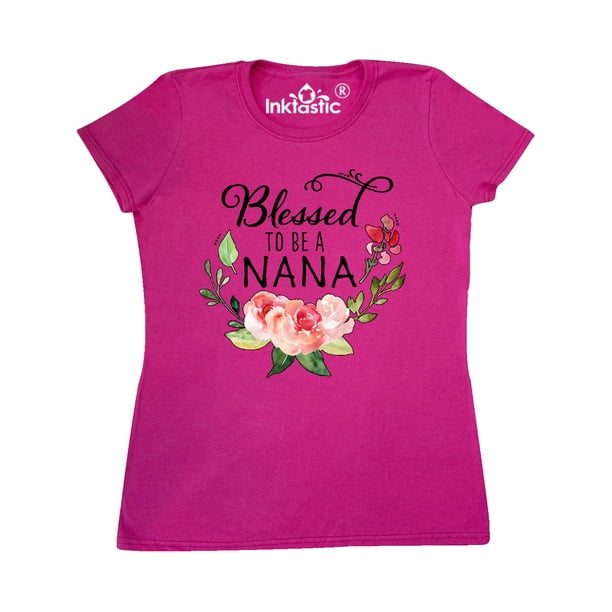 INKtastic - Inktastic Blessed to Be a Nana with Pink Flowers Adult ...