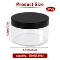 thumbnail image 2 of 2PCS 50ml/1.69oz Plastic Travel Powder Container Empty Large Loose Powder Compact Case Makeup Cosmetic Jar with Common Sifter and Black Screw Lid Refillable Powder Box No Leak Powder Holder, 2 of 7