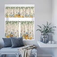 thumbnail image 6 of 3 Piece Kitchen Curtains and Valances Set Daisy Spring Floral Cafe Curtains 36 Inch Length Farmhouse Botanical Green Leaves Vintage Art Valance & Tier Curtain for Living Room 54"x18"+27"x36"*2, 6 of 6
