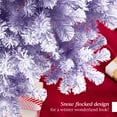 thumbnail image 3 of Best Choice Products Artificial Flocked Christmas Tree, 6ft Premium Unlit Colorful Pine Holiday Decor w/Stand - Lavender, 3 of 9