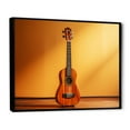 thumbnail image 2 of Designart "Yellow Music Melody Minimalist Guitar Serenade" Entertainment Framed Wall Art - Vintage Yellow Music Entryway Framed Wall Art, 2 of 6