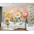 thumbnail image 2 of Colorful Flowers Custom Wallpaper Abstract Marble Texture Wall Murals Living Room Bedroom Background Modern Floral Art 3D Wall Mural Home Decor 98.4"W x 68.9"H (Not Peel and Stick), 2 of 6