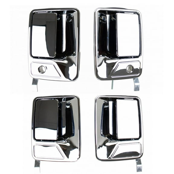New Outside Exterior Door Handle Chrome Front Rear Kit Set of 4 for Super Duty Truck Fits select: 1999-2016 FORD F250, 1999-2016 FORD F350