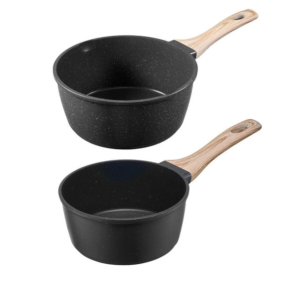 Saucepan Set, 1.5 QT & 2.5 QT Nonstick Saucepan with Glass Lids, Multipurpose Cooking Sauce Pots with Detachable Handles, Sauce Pan Kitchen Cooking Pot with Coating, Induction Compatible