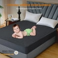 thumbnail image 3 of King Waterproof Mattress Protector, 3D Breathable Viscose from Bamboo Mattress Pad, Soft Noiseless Mattress Cover Bed Cover Fitted 8''-21'' Deep Pocket, Machine Washable, Grey, 3 of 5