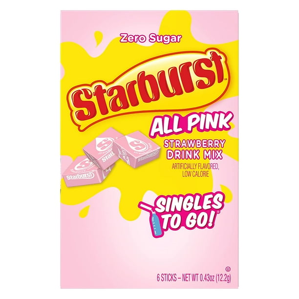 Starburst Singles To Go Powdered Drink Mix, All Pink Strawberry, 3