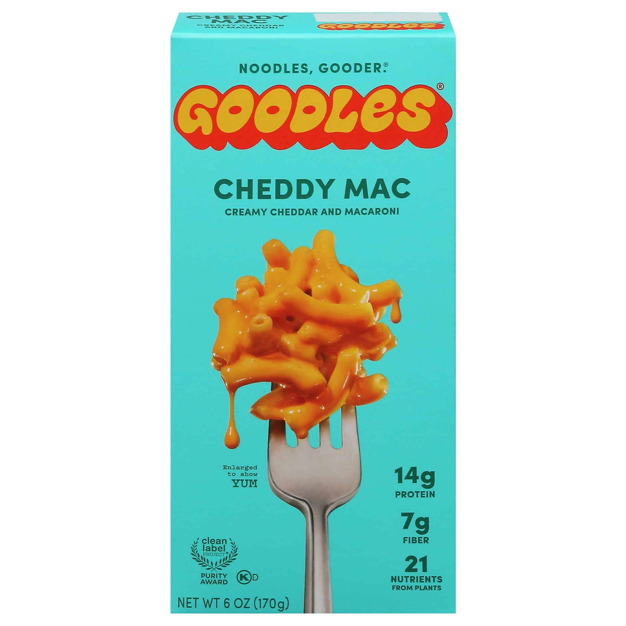 Pack Of 2 Goodles 14g Protein Creamy Cheddar Cheddy Mac - 6 oz (Packaging May Vary)