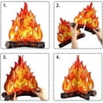 thumbnail image 2 of Centro de mesa de fogata de cartón decorativo 3d, fuego Artificial, llama falsa, papel, fiesta, antorcha de llama decorativa (rojo naranja), 2 of 3