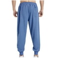thumbnail image 3 of Inleife Mens Pants Clearance Men's Fashion Solid Drawstring Elastic Waist Casual Sweat Length Pants, 3 of 3