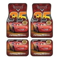 thumbnail image 1 of 4 Pieces Car Floor Mat Set Lightning McQueen Protection Full Sets Universal Fit for SUV Sedans Vans Trucks, 1 of 7