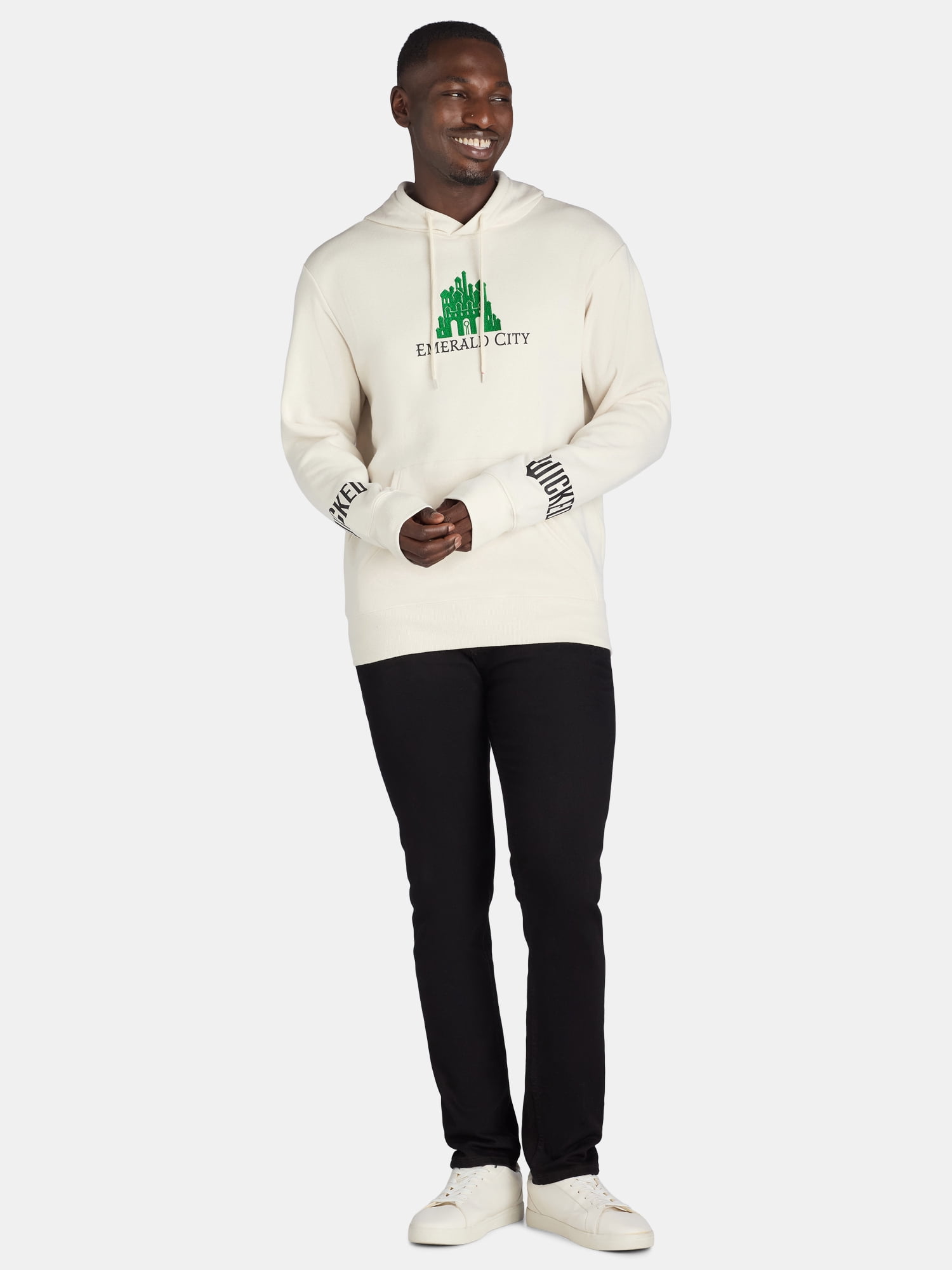 Wicked Men's and Big Men’s Embroidered Emerald City Graphic Hoodie, Sizes S-3XL