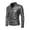 Grey, variant on New Men's Leather Jacket Slim Fit Border Autumn And Winter Motorcycle Casual Jacket