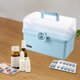 thumbnail image 3 of Caja de medicamentos portátil, contenedores de almacenamiento de medicamentos con asa, botiquín de primeros de auxilios funciones de 3 capas para BLESIY Contenedores de primeros auxilios, 3 of 6
