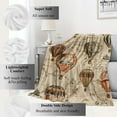 thumbnail image 2 of Vintage Hot Air Balloon Blanket World Map and Adventure Throw Blankets,Birthday Gifts for Kids Women,Lightweight Soft Fleece,Travel Lovers,Sofa Couch Bed Room History Decor 40x50in, 2 of 6