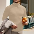 thumbnail image 3 of Miluxas Mens Knitted Turtleneck Sweater Long Sleeve Turtle Neck Ribbed Pullover Sweater Thermal Casual High Neck Tops, 3 of 8